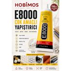 Hobimos E8000 Çok Amaçlı Şeffaf Yapıştırıcı 110 ml | Takı, Taş, İnci, Kumaş ve Deri Yapıştırıcı