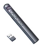 Hobimtek Dijital Ekranlı Şarjlı Lazer Sunum Kumandası Şarj Göstergeli Lazer Powerpoint Laser Pointer Slayt Atlatıcı
