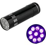 Hobimtek HD-16 Siyah Alüminyum Kasa 9 LED Ultra Violet Uv Mini El Feneri