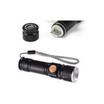Hobimtek HT-622 Mini El Feneri Şarj Edilebilir USB P50 LED Mıknatıslı Metal Kasa Fener Zoom Işıldak Oto Fener