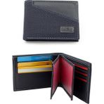 Hobimtek Js-91 Yatay Model Erkek Cüzdan Kağıt Para Bölmeli 12 Kart Kapasiteli Kartlık Unisex - Mavi B