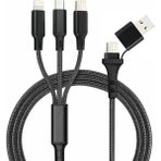 Hobimtek Pd Hızlı Şarj 20W 3 In 1 Hızlı Şarj Kablosu 120 cm 3 A Lightning Type-C USB Micro Çoklu Data Kablosu