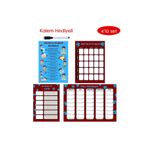 HOBİREYON Çocuklar İçin Planlayıcı Set-Bordo Mavi(Alışkanlık ve Sorumluluk Takibi, Haftalık,Ders Programı)