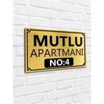 Hobishop Apartman-Site Kapı Isimliği Kapı Tabelası Gold 20X29 cm