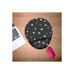 HobiShop Minik Siyah ve Beyaz Kalpler Bilek Destekli Mouse Pad