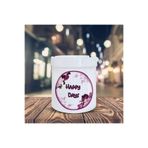 HobiShop(7553) Kokusuz Sigara Küllüğü - Kokusuz Kül Tablası - Doğart Sanat Mor Çiçeklerle Happy D Baskılı Küllük Renksiz