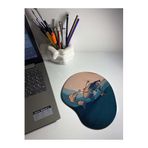 HobiShop(7819) Dünya Haritası Baskılı Bilek Destekli Mouse Pad Beyaz