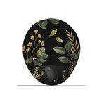 HobiShop(8233) Black Flower Bilek Destekli Tasarım Mouse Pad siyah