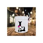 HobiShop(8808) Panda Desenli S Harfi Baskılı Seramik Küllük