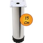 Hobit Ayarlanabilir Metal 15 cm Krom Mobilya Kanepe Koltuk Baza Yükseltici Destek Ayağı Ayakları - Titreşim - Çamaşır Bulaşık