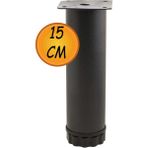 Hobit Ayarlanabilir Metal 15 cm Siyah Mobilya Kanepe Koltuk Baza Yükseltici Destek Ayağı Ayakları - Titreşim - Çamaşır Bulaşık