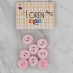 Hobium Loren Crafts 435 Pembe Ayak İzi 8'li Düğme