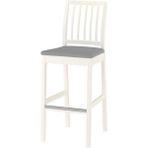 Hobiurun Bar Sandalyesi, Beyaz-Orrsta Açık Gri, 75 cm - 000-Siyah