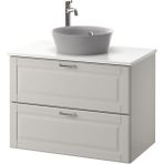Hobiurun Lavabo dolabı kombinasyonu , açık gri, 82x49x75 cm, VOXNAN batarya - 010 - Beyaz