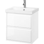 Hobiurun Lavabo Dolabı Kombinasyonu, Parlak Cila Beyaz, 62X49X69 Cm, Dalskar Batarya