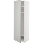 Hobiurun Mutfak Boy Dolabı, Havstorp Açık Gri-Koyu Gri, 60X60X200 Cm, 1 Kapaklı, 1 Tel Sepetli ve 2 Raflı
