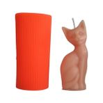 Hobizubi Kedi Silikon Mum Kalıbı M-173 - Turuncu