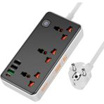 Hoco AC8A 2500W 3 Priz + 3 USB + 30W Type-C Multifonksiyonel Priz Çoğaltıcı Şarj ALETI-(5775) - Seçenek
