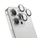Hoco Crystal Clear Iphone 15 Pro-15 Hd 3D Metal Çerçeveli Kamera Koruyucu Lens-(5775)