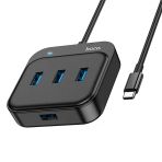 Hoco HB31 4ın1 Type-C To 4x Usb3.0 Hub Çevirici Dönüştürücü Adaptör 0.2M-(5775)