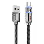 Hoco U122 1.2M Lantern USB to Type-C Siyah Şarj Data Kablosu