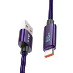 Hoco. U125 1.2M Benefit USB to Type-C Şarj Data Kablosu - Mor