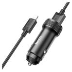 Hoco Z49 Çift USB Girişli Araç Şarj Başlık + USB To iPhone Lightning Kablo ALL-36338 - Siyah