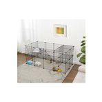 Hodbehod 24 Panel Küçük Hayvan Kedi Köpek Kuş Evi Kafesi Oyun Parkı Portatif Modüler Taşınabilir Metal Tel