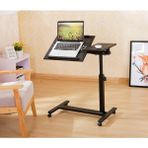 Hodbehod Eğim Ve Yükseklik Ayarlı Tekerli Mouse Bölmeli Laptop Sehpası - Y: 90 cm D: 45 cm G: 55 cm - Siyah