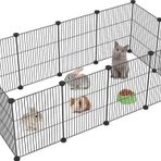 Hodbehod Evcil Küçük Hayvan Kedi Köpek Kuş Evi Kafesi Oyun Parkı Portatif Taşınabilir Metal Tel 12 Panel