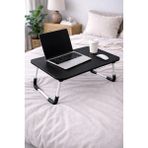 Hodbehod Portatif Katlanabilir Düz Yüzeyli Yatak Üstü Laptop Çok Amaçlı Sehpa Siyah - 60CMX40CMX27CM