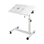 Hodbehod Yerden Yükseklik ve Eğim Ayarlı Mouse Bölmeli Laptop Sehpası - Beyaz - Y: 85 cm D: 45 cm G: 55 cm