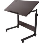 Hodbehod Yerden Yükseklik Ve Eğim Ayarlı Tekerlekli Laptop Sehpası - Siyah - Ceviz - Y: 90 cm D: 40 cm G: 80 cm