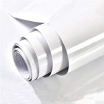 Hode Yapışkan folyo, mobilya folyosu, parlak, beyaz, 60 cm x 300 cm, kendinden yapışkanlı folyo, dekoratif folyo, kapı, mutfak, mutfak dolabı, pencere pervazı, dolap, makyaj masası için, PVC