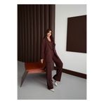 HOEK Kadın Kahverengi Blazer Ceket Pantolon Yelek Takım Elbise