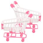 Hoement 2 Adet Küçük Alışveriş Sepeti Yürümeye Başlayan Çocuk Market Arabası Tramvay Arabası Hayali Oyun Seti Kızlar Için Alışveriş Sepeti Mikro Oyuncaklar Oyuncak Seti Mini Bebek Plastik