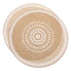 Hoement 2 Adet Pamuk Ve Keten Dokuma Placemat Örtüsü Fincan Mat Pedi Altlığı Mandala Çiçekli Servis Altlığı Içki Bardakları Masa Üstü Çay Altlığı Pamuk Kumaş Kahve