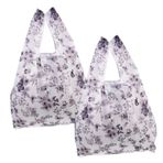 Hoement Tote Çanta 2'li Set Şık Alışveriş Saklama Kesesi Katlanabilir Elde Taşınabilir Seyahat Günlük Kullanım İçin