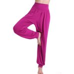 Hoerev® super yumuşak modal Spandex harem Yoga Pilates pantolon Lila Rot M