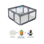 Hoffie Original Playard Plus Güvenli Bebek Ve Çocuk Oyun Alanı Oyun Parkı 120x120 Oyun Matı Ve Topları,gri