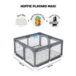 Hoffie Playard Maxi Güvenli Bebek Ve Çocuk Oyun Alanı Oyun Parkı 150x150cm Oyun Matı Ve Topları,gri