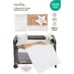 Hoffie Premium Park Yatak Uyku Seti Bebek Beşik Uyku Seti Pamuklu Kumaş 6 Parça - Kahverengi