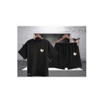 HOFFNUNG Full Shorts Mıckey Mouse Unisex Baskı T-shirt Unisex Baskı Alt-üst Takım