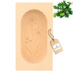 Hofmeister Holzwaren tereyağı kalıbı, 125 g tereyağı için, 14 cm, çiçek E, Almanya'da el yapımı, dekorasyon için tereyağı şeklinde, köşeli düşme şekli, yerli akçaağaç ahşabından tereyağı modeli