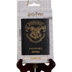 Hogwarts Pasaport Kılıfı Lisanslı Deri - Altın - Siyah