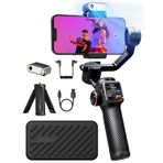 hohem iSteady M6 Kit 3 eksenli cep telefonu stabilizatörü, manyetik AI izleyicili Gimbal akıllı telefon, ayarlanabilir CCT/RGB dolum ışığı, 0,91 inç OLED ekran, maks. taşıma kapasitesi 400 g, Volgging