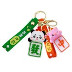 Hohopeti 2 Adet Mahjong Anahtarlık Çanta Cazibesi Anahtarlık Feng Shui Şanslı Anahtarlık Mahjong Kiremit Anahtarlık Mahjong Masası Araba Anahtarı 3 Boyutlu Panda Pvc Yumuşak Tutkal