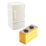 Hohopeti 2 Evi Soba Evi Minyatür Kiti Mini Soba Minyatür Mobilya Mini Mini Ocak Pervane Minyatür Modeli Mini Süsleme
