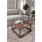 HOLE Kare Sehpa – 70x70 cm Geniş Yüzey, 38 cm Yükseklik, Doğal Ahşap Görünüm, Kolay Montajlı, Modern Tasarım, Salon ve Oturma Alanları İçin Estetik Mobilya (Ceviz, 70x70 Kare)
