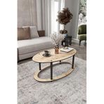 HOLE Kare Sehpa – 70x70 cm Geniş Yüzey, 38 cm Yükseklik, Doğal Ahşap Görünüm, Kolay Montajlı, Modern Tasarım, Salon ve Oturma Alanları İçin Estetik Mobilya (Mese, 70x40 Geoid)